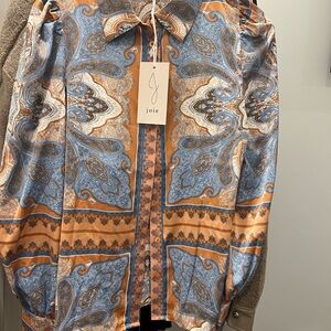 Joie Blue and Orange Paisley Shirt